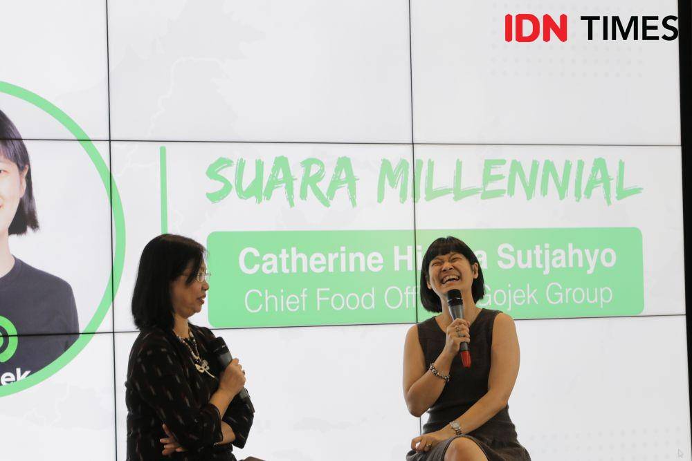 Chief Food Officer Gojek Group Catherine Hindra Sutjahyo dalam acara Suara Millennial di kantor IDN Media HQ, Jakarta Selatan, Kamis 28 November 2019. (IDN Times/Arief Kharisma Putra)
