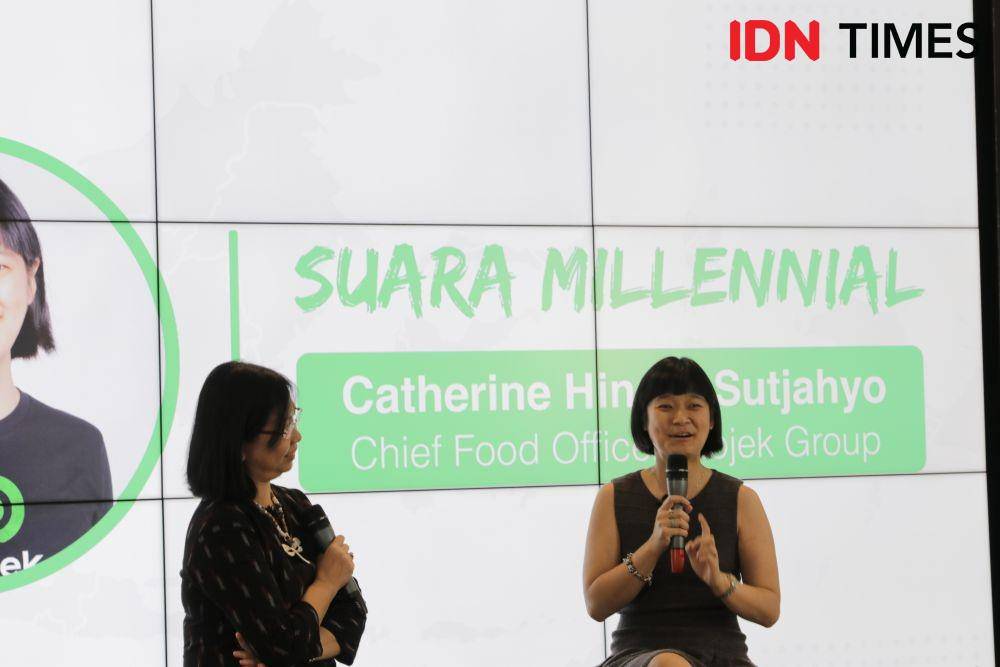 Chief Food Officer Gojek Group Catherine Hindra Sutjahyo dalam acara Suara Millennial di kantor IDN Media HQ, Jakarta Selatan, Kamis 28 November 2019. (IDN Times/Arief Kharisma Putra)