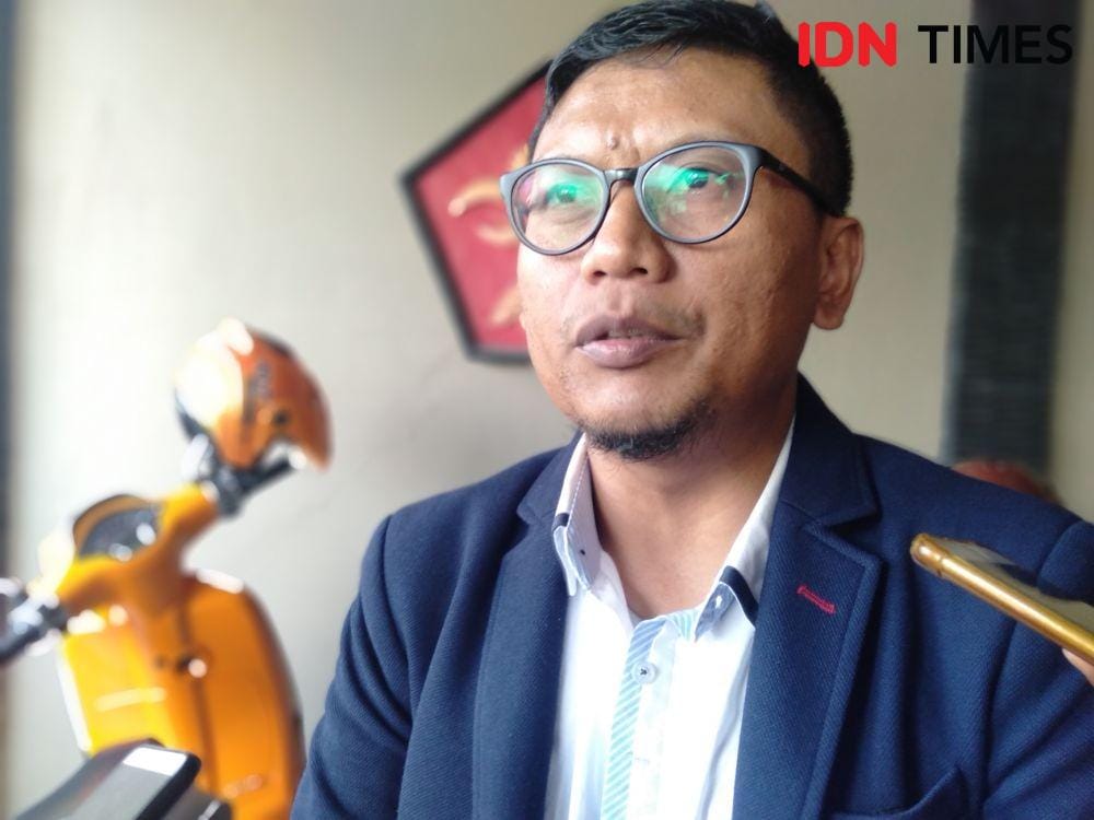 Setiya daftar balon wakil bupati Bantul ke DPC Partai Gerindra Bantul. IDN Times/Daruwaskita
