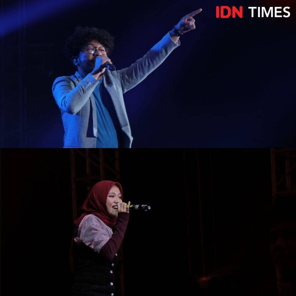 Kunto Aji dan Tiffani Afifa dalam YouTube FanFest 2019 di Jakarta, pada 29 November 2019. IDN Times/Nadia Umara