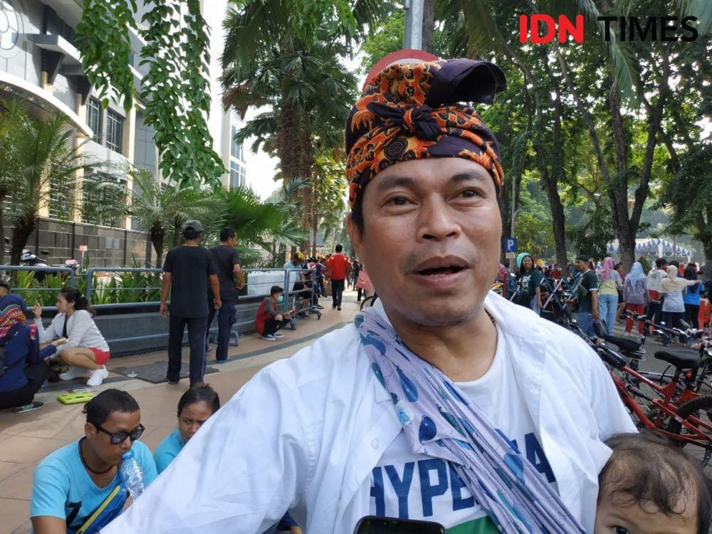 Bacawawali Surabaya Taufik Monyong saat ditemui di Taman Bungkul, Minggu (1/12). IDN Times/Fitria Madia