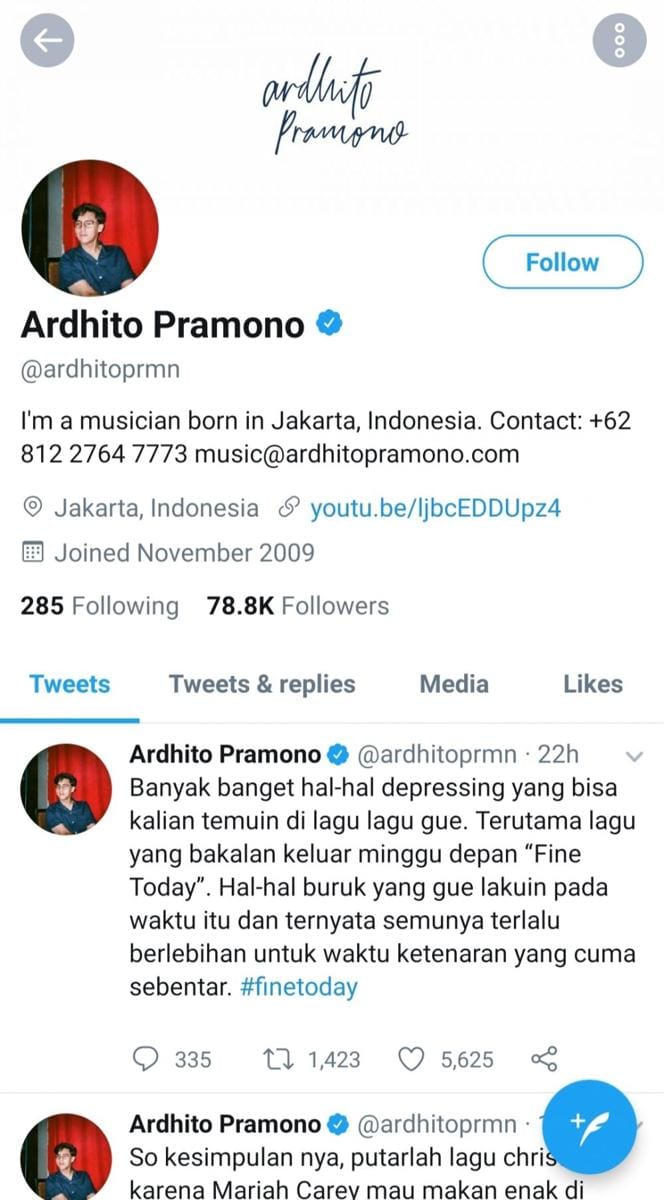 Twitter @ArdhitoPrmn