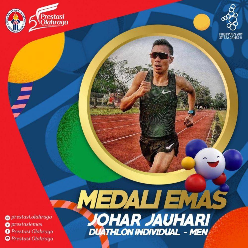Jauhari Johan sumbangkan emas lewat duathlon di SEA Games 2019. Dok. kemenpora
