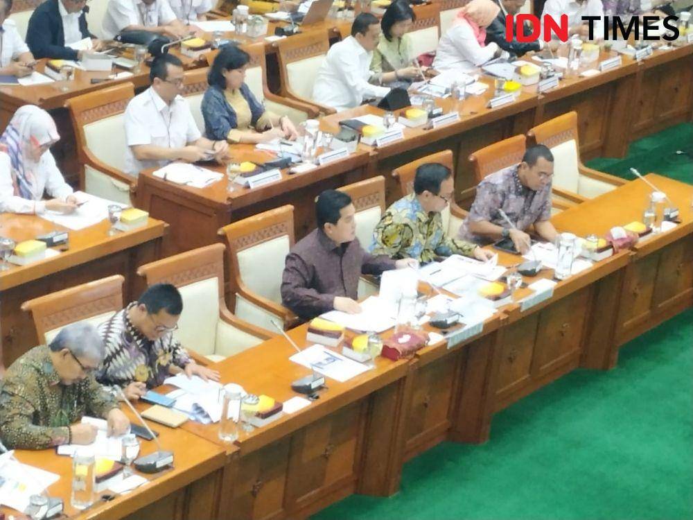Raker Menteri BUMN bersama Komisi VI (IDN Times/Auriga Agustina)