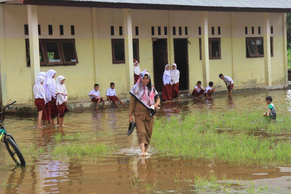 Ilustrasi banjir. ANTARA FOTO/Syifa Yulinnas