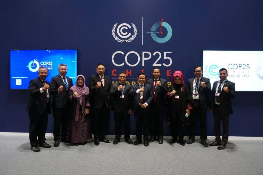 Delegasi Indonesia menghadiri COP 25 di Madrid, 2 Desember 2019. (Dok. Humas KLHK)