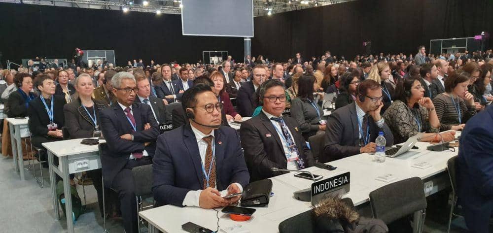Delegasi Indonesia menghadiri COP 25 di Madrid, 2 Desember 2019. (Dok. Humas KLHK)