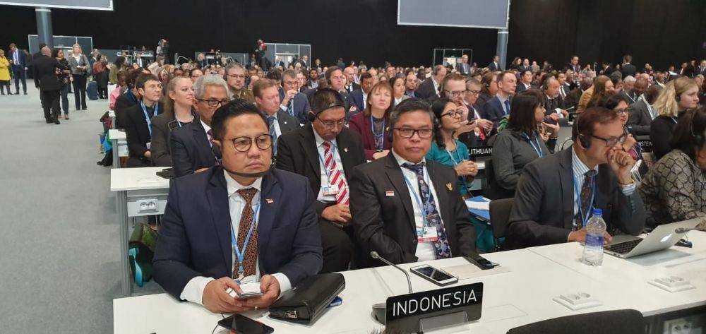 Delegasi Indonesia menghadiri COP 25 di Madrid, 2 Desember 2019. (Dok. Humas KLHK)