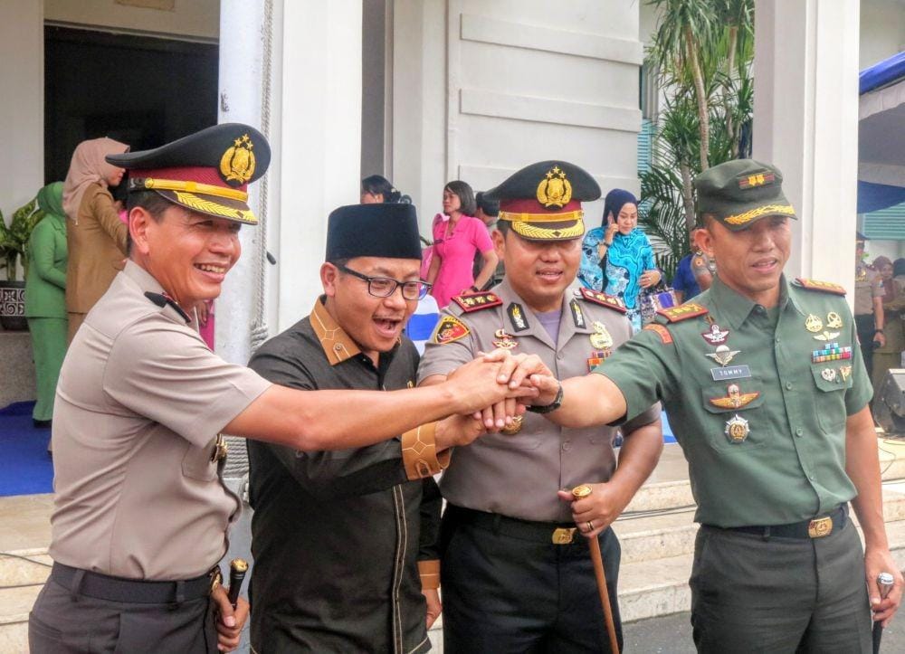 Forkopimda kota Malang siap memastikan perayaan Natal dan Tahun Baru berjalan lancar. IDN Times/ Alfi Ramadana