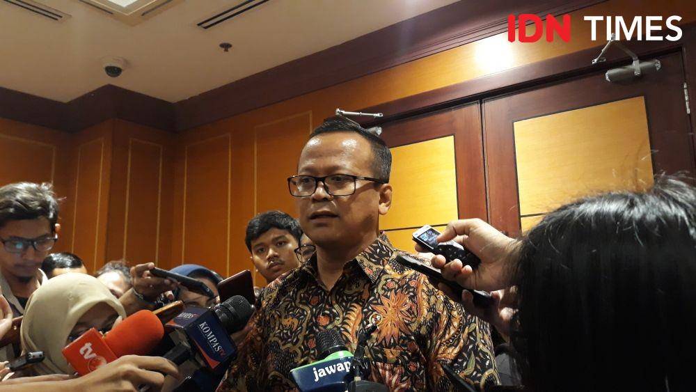 Menteri Kelautan dan Perikanan Edhy Prabowo memberikan keterangan pers. (IDN Times/Indiana Malia).