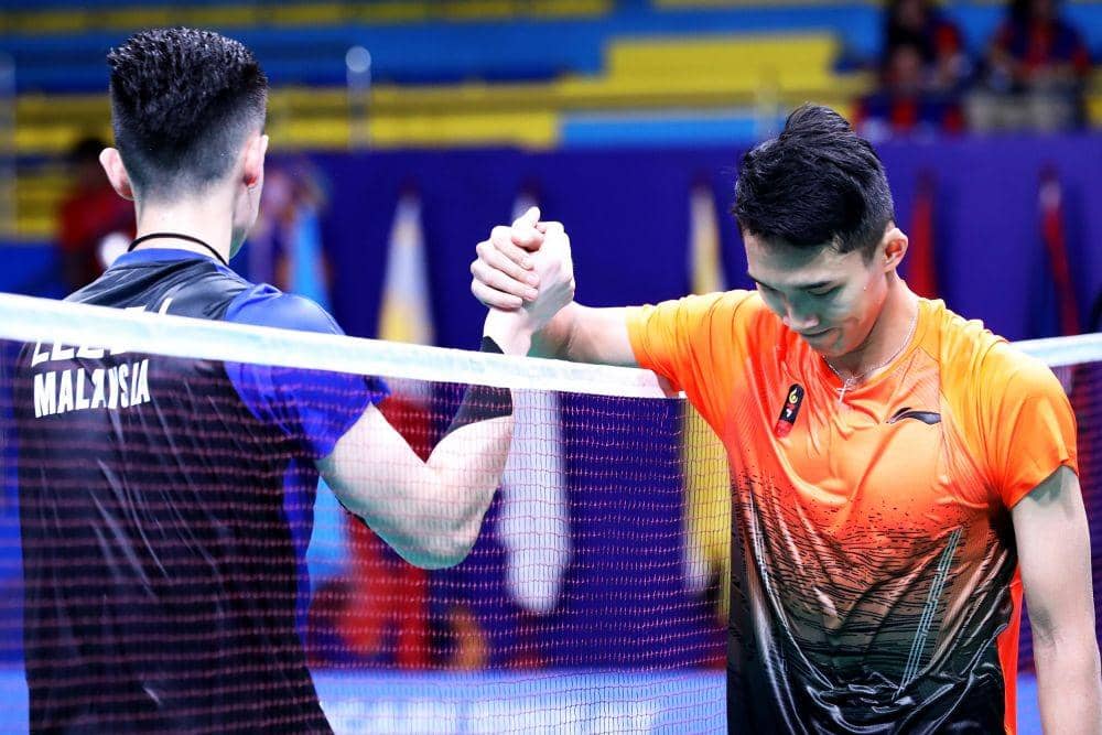 Jonatan Chirstie sumbang poin pertama bagi Indonesia di babak final beregu putra bulu tangkis SEA Games 2019 (IDN Times/PBSI)