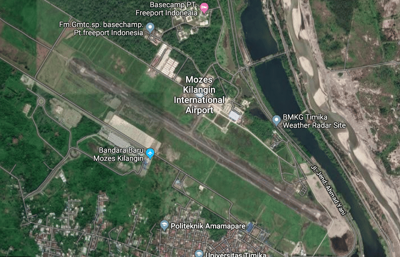Lapangan Terbang Timika (Google Earth)