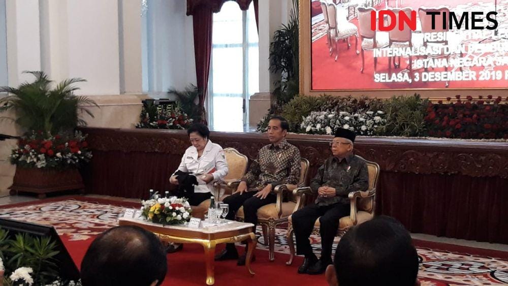 Presidential Lecture Internalisasi dan Pembumian Pancasila di Istana Negara, Jakarta Pusat, Selasa 3 Desember 2019 (IDN Times/Teatrika Handiko Putri)