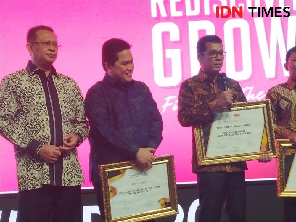 Erick Thohir mendapat penghargaan special mention marketer of the year (IDN Times/Auriga Agustina)
