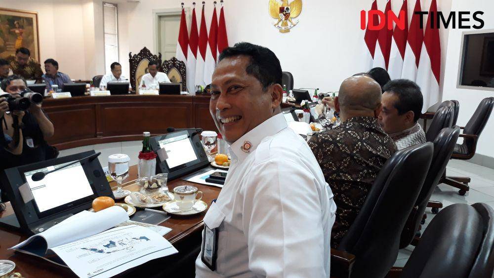 Direktur Utama Bulog Budi Waseso memberikan keterangan pers di Kompleks Istana Negara, Jakarta Pusat, Rabu 4 Desember 2019 (IDN Times/Teatrika Handiko Putri)