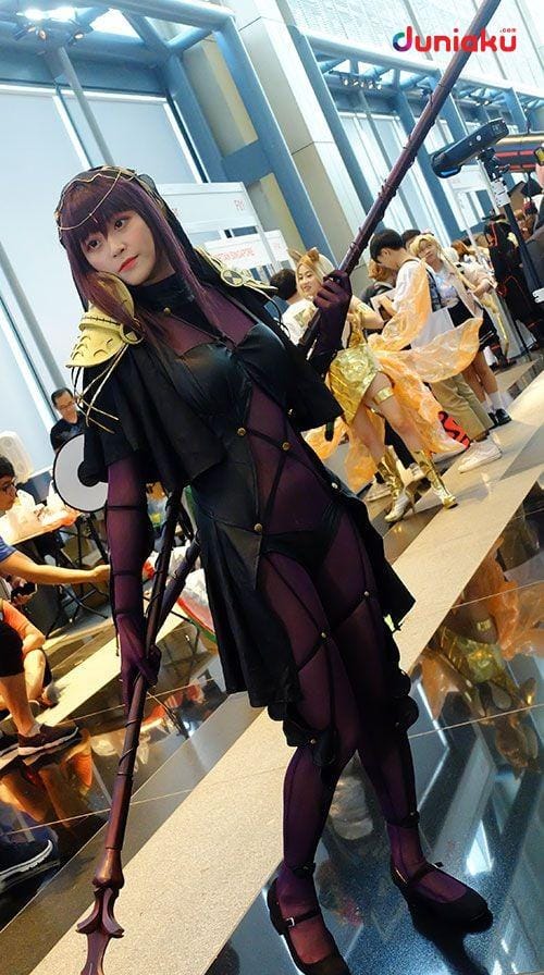 Cosplayer untuk karakter Scathach dari seri Fate/Grand Order. duniaku.com/Elvira Maris Chandra