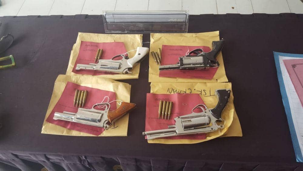 Senjata yang diamankan selama operasi Senpi Musi 2019 (IDN Times/Istimewa Polres OKI)