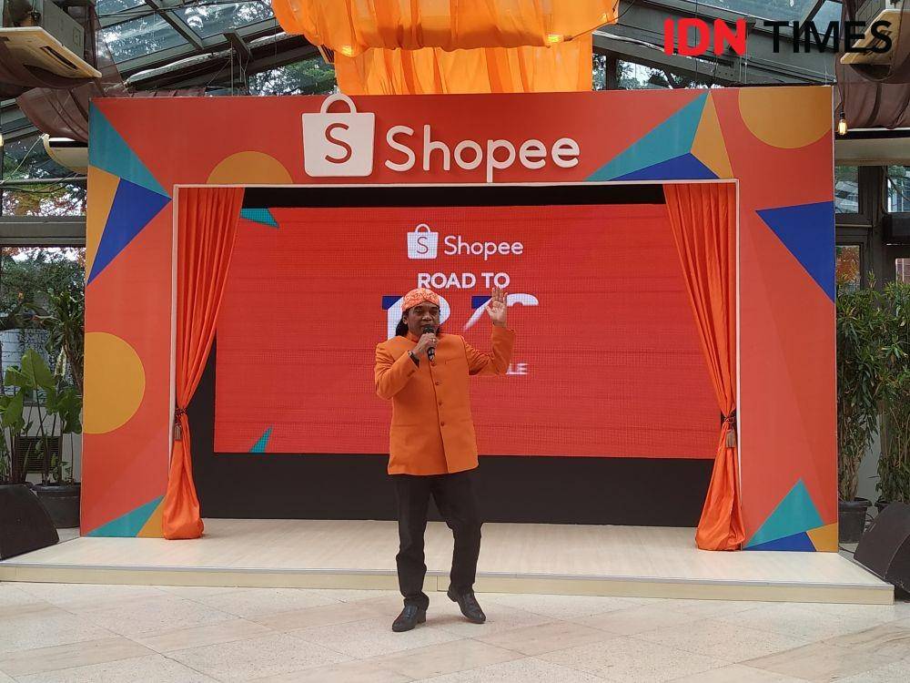 Brand Ambassador Shopee, Didi Kempot dalam press conference Shopee 12.12 Birthday Sale di Jakarta. 6 Desember 2019. IDN Times/Nadia Umara