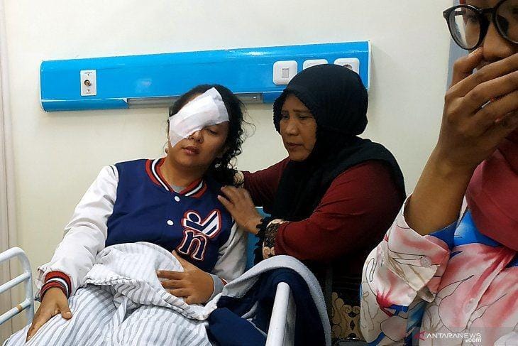 (Korban kecelakaan bus pariwisata Fabian Anugrah Trans nomor polisi AG 7555 UG) ANTARA FOTO/Dwi Harry