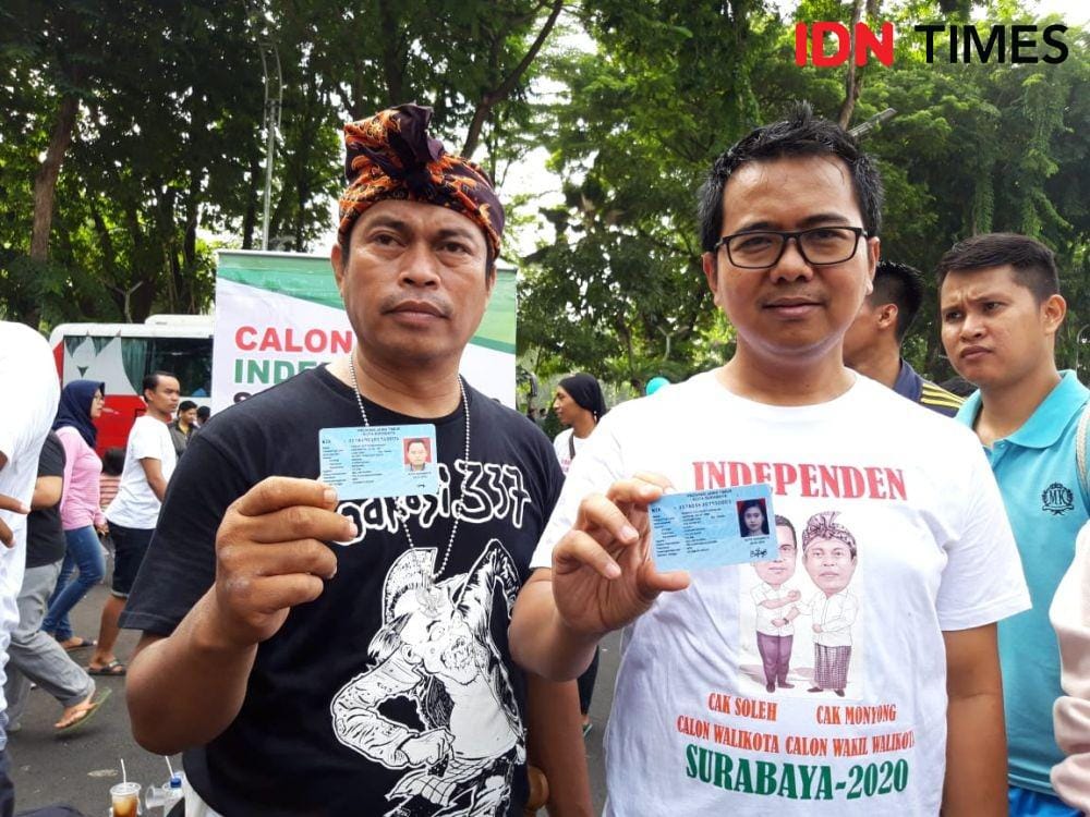 Bakal calon wali kota dan bakal calon wakil wali kota Surabaya M Sholeh(kanan)-Taufik Monyong. IDN Times/Fitria Madia