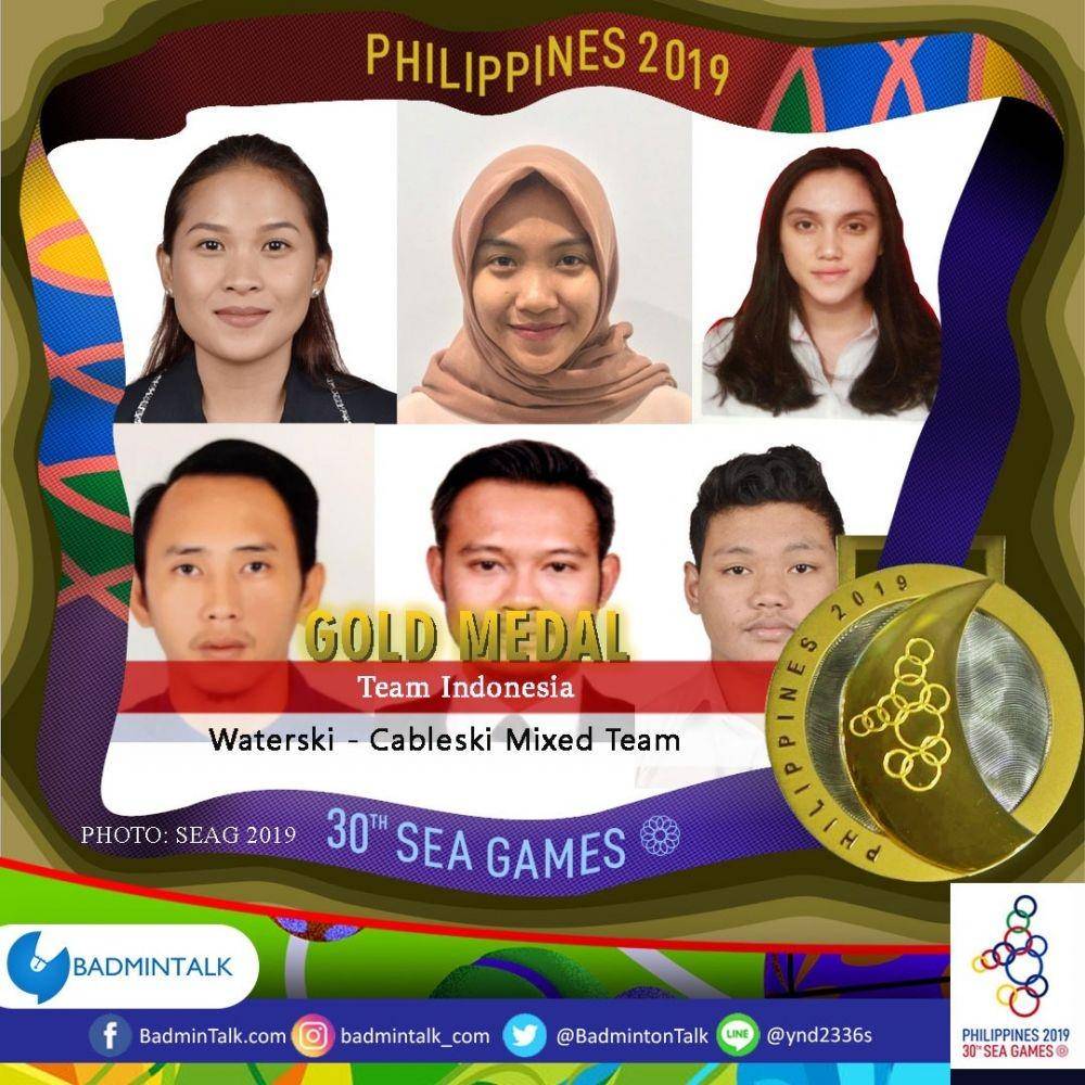 Atlet jetski Indonesia beri emas ke-63 di SEA Games 2019. Twitter/@BadmintonTalk