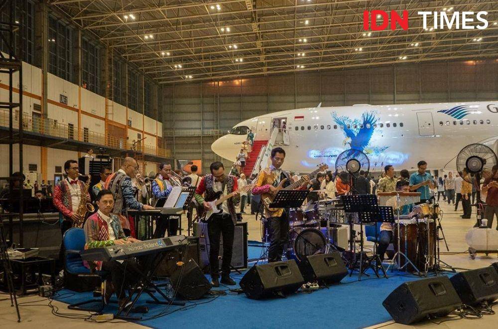Suasana peluncuran Airbus A330-900neo Garuda Indonesia (Instagram/ksp_band)