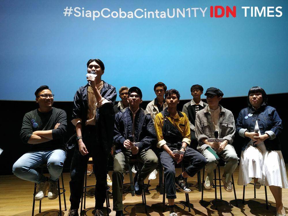 (pegang mic) Fiki UN1TY dalam press conference UN1TY di Jakarta. 9 Desember 2019. IDN Times/Nadia Umara
