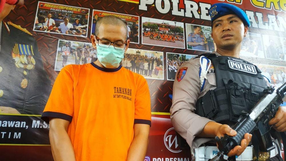 Pelaku pencabulan terhadap siswa di Kabupaten Malang. Dok/Istimewa