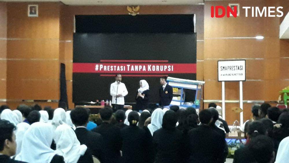 Acara pentas seni Prestasi Tanpa Korupsi di SMKN 57, Jakarta Selatan (IDN Times/Teatrika Handiko Putri)