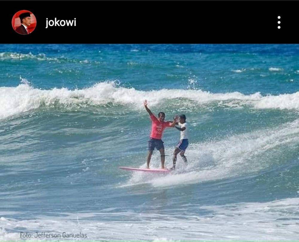 Apresiasi Presiden Republik Indonesia, Joko "Jokowi" Widodo untuk peselancar Filipina, Roger Casugay yang menyelamatkan nyawa peselancar Indonesia di SEA Games 2019 (Instagram.com/jokowi)