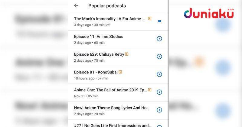tampilan podcast di Google Assistant. duniaku.com/Dimas Ramadhan