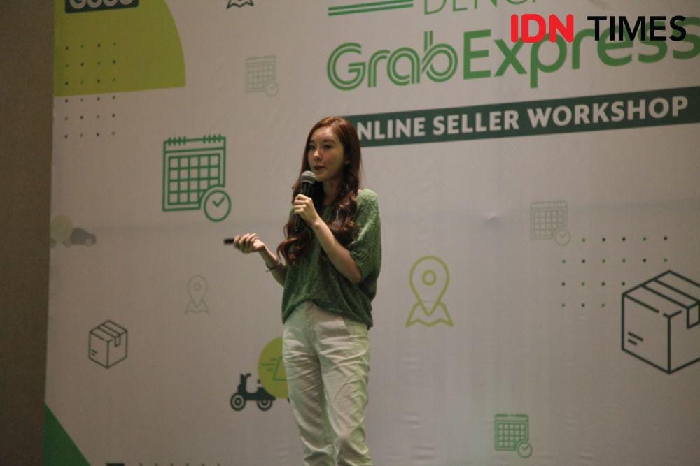 Jessica Yamada, pemilik Dapurfit saat mengisi Talkshow di Acara Grab di Hotel Harris Surabaya.  5 Desember 2019. IDN Times/ Fajar Laksmita