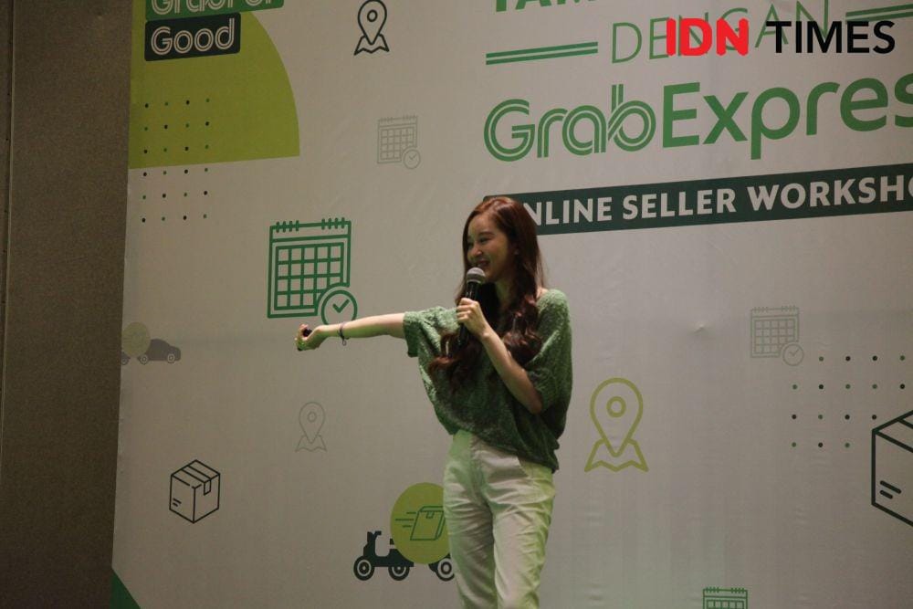 Jessica Yamada, pemilik Dapurfit saat mengisi Talkshow di Acara Grab di Hotel Harris Surabaya.  5 Desember 2019. IDN Times/ Fajar Laksmita