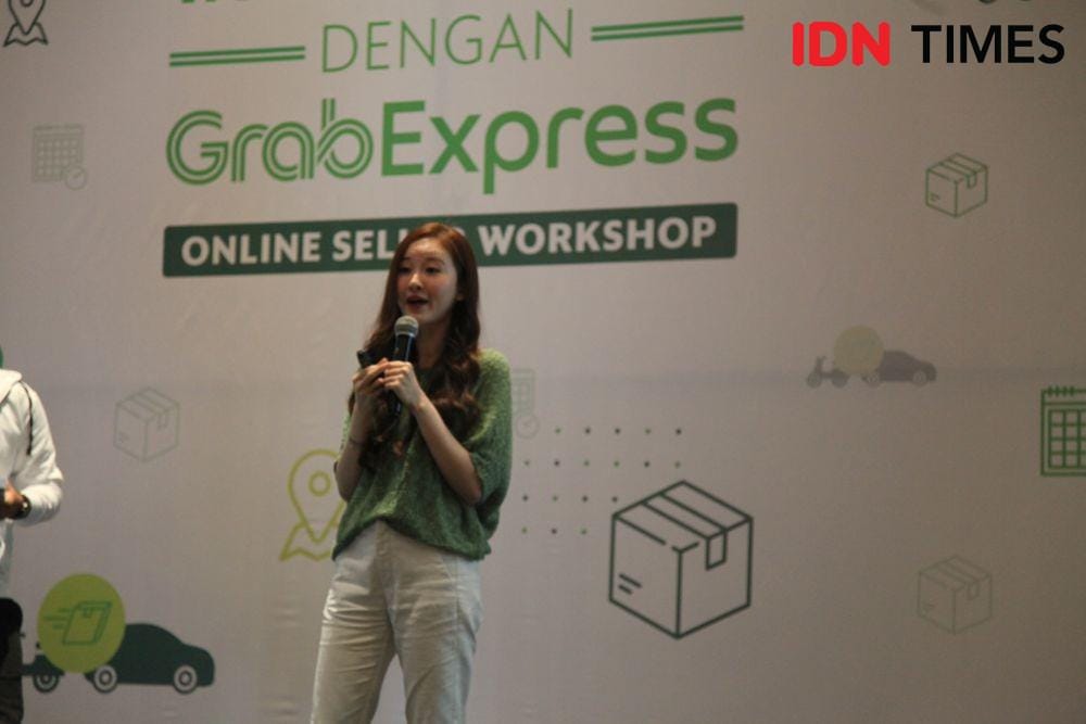 Jessica Yamada, pemilik Dapurfit saat mengisi Talkshow di Acara Grab di Hotel Harris Surabaya.  5 Desember 2019. IDN Times/ Fajar Laksmita