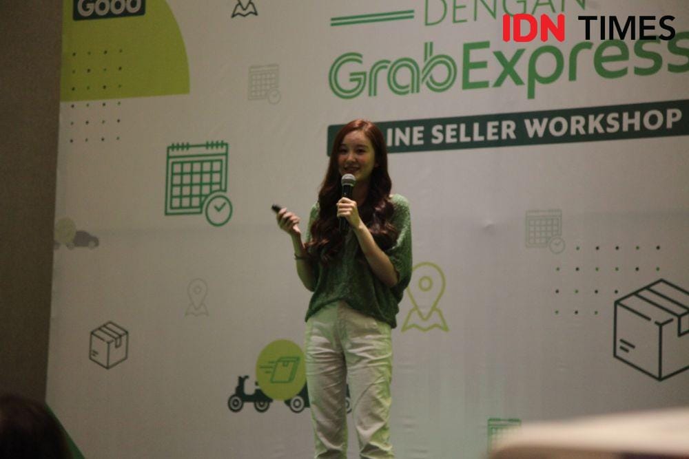 Jessica Yamada, pemilik Dapurfit saat mengisi Talkshow di Acara Grab di Hotel Harris Surabaya.  5 Desember 2019. IDN Times/ Fajar Laksmita