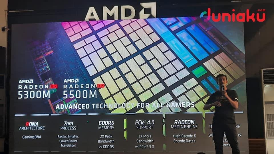 Dua prosesor yang diimplementasikan dalam MSI Alpha 15, yaitu Radeon RX5300M dan Radeon RX5500M. duniaku.com/Adhitya Daniel
