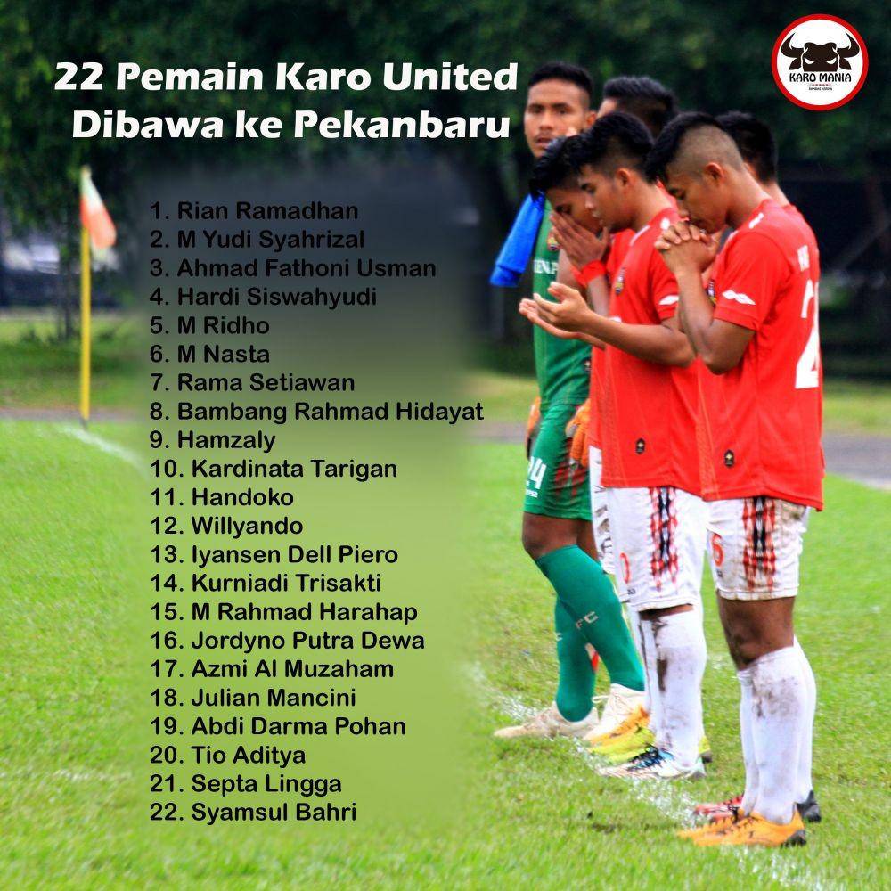 Pemain Karo United (Instagram/Karounitedfc)