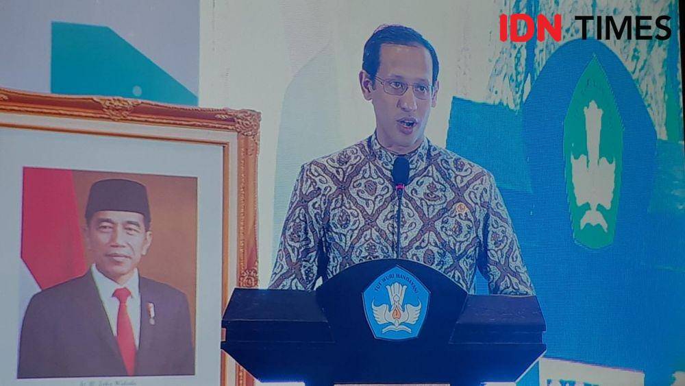 Menteri Pendidikan dan Kebudayaan, Nadiem Anwar Makarim dalam Rapat Koordinasi dengan Dinas Pendidikan Provinsi, Kabupaten/Kota se-Indonesia (IDN Times/Margith Juita Damanik)
