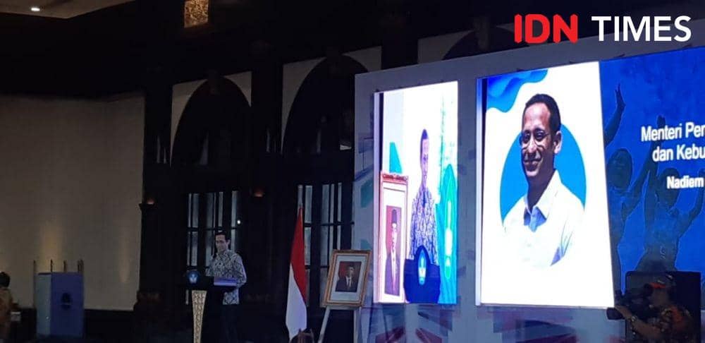 Menteri Pendidikan dan Kebudayaan, Nadiem Anwar Makarim dalam Rapat Koordinasi dengan Dinas Pendidikan Provinsi, Kabupaten/Kota se-Indonesia (IDN Times/Margith Juita Damanik)