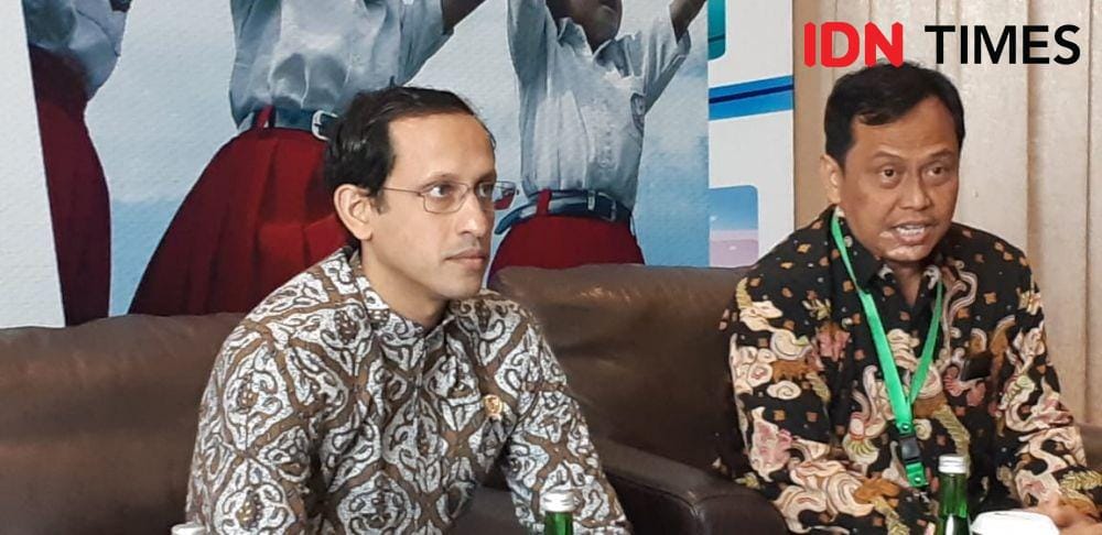 Mendikbud Nadiem Anwar Makarim di sela Rapat Koordinasi dengan Dinas Pendidikan se-Indonesia (IDN Times/Margith Juita Damanik)