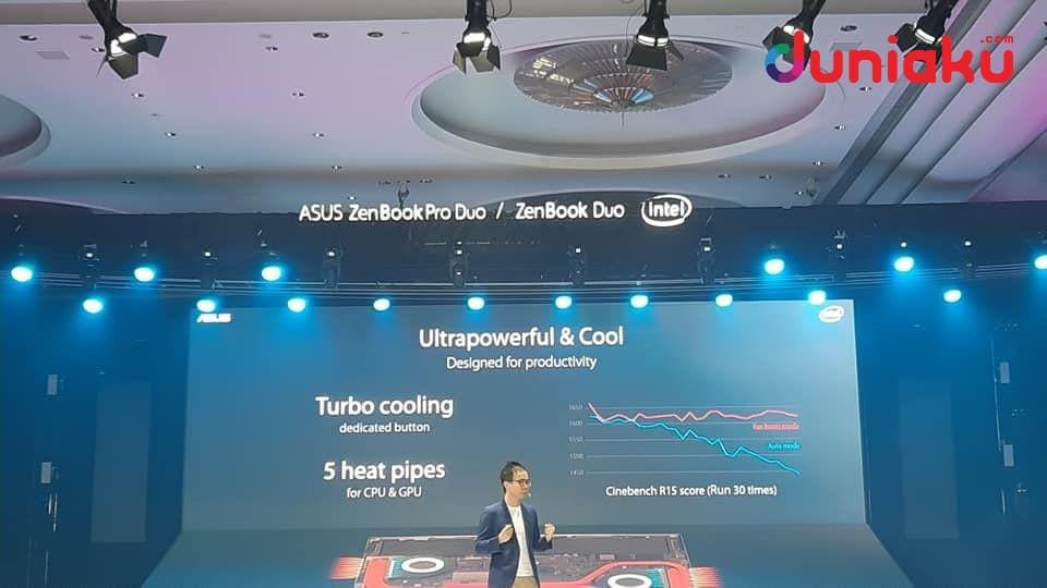 Turbo cooling dan 5 heat pipe penyalur panas untuk CPU dan GPU. duniaku.com/Adhitya Daniel