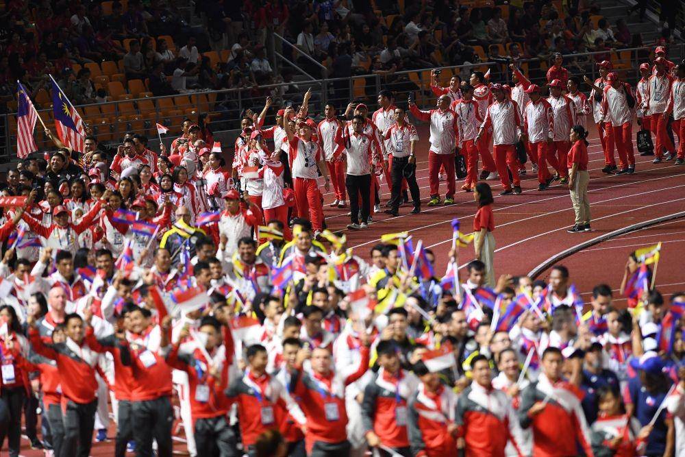 Kemeriahan pesta penutupan SEA Games 2019 di Stadion Atletik New Clark City, Tarlac, Filipina, Rabu. ANTARA FOTO/Nyoman Budhiana/foc.