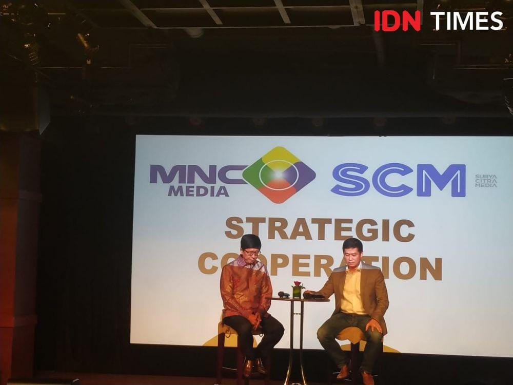 Direktur Utama MNC dan SCTV Mengumunkan Kaloborasi (IDN Times/Auriga Agustina)