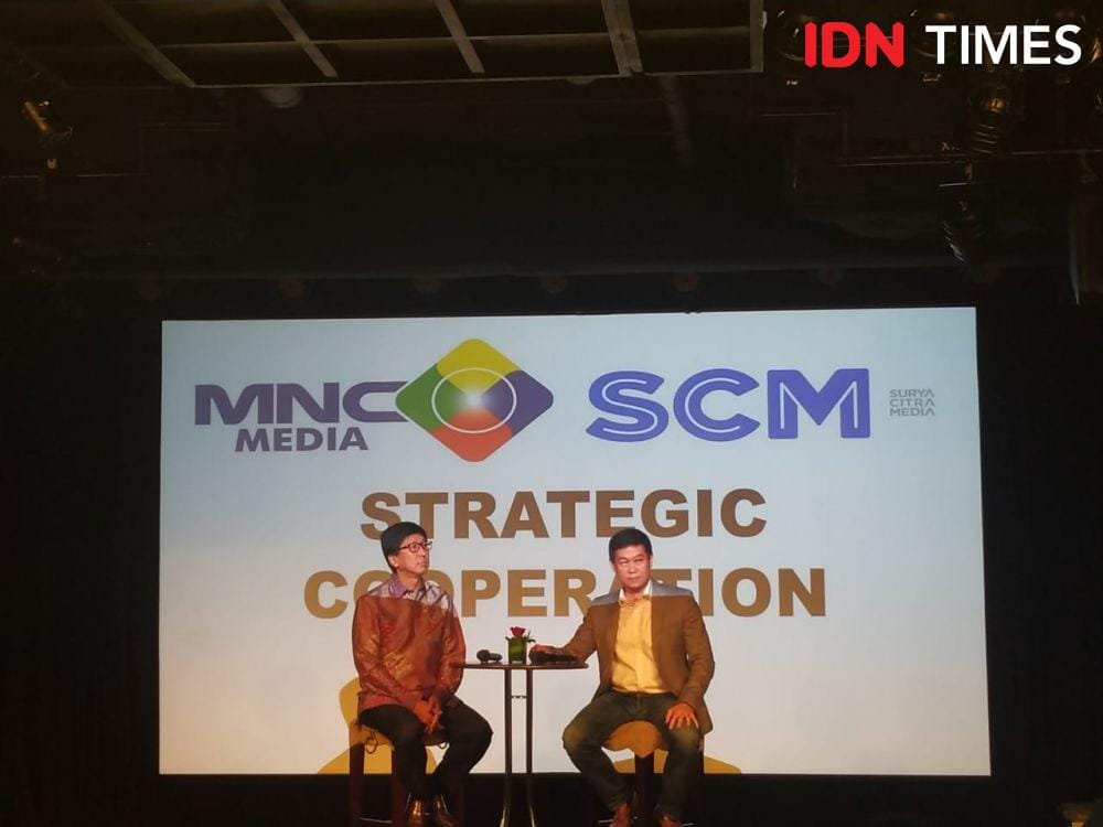 Direktur Utama MNC dan SCTV Mengumunkan Kaloborasi (IDN Times/Auriga Agustina)