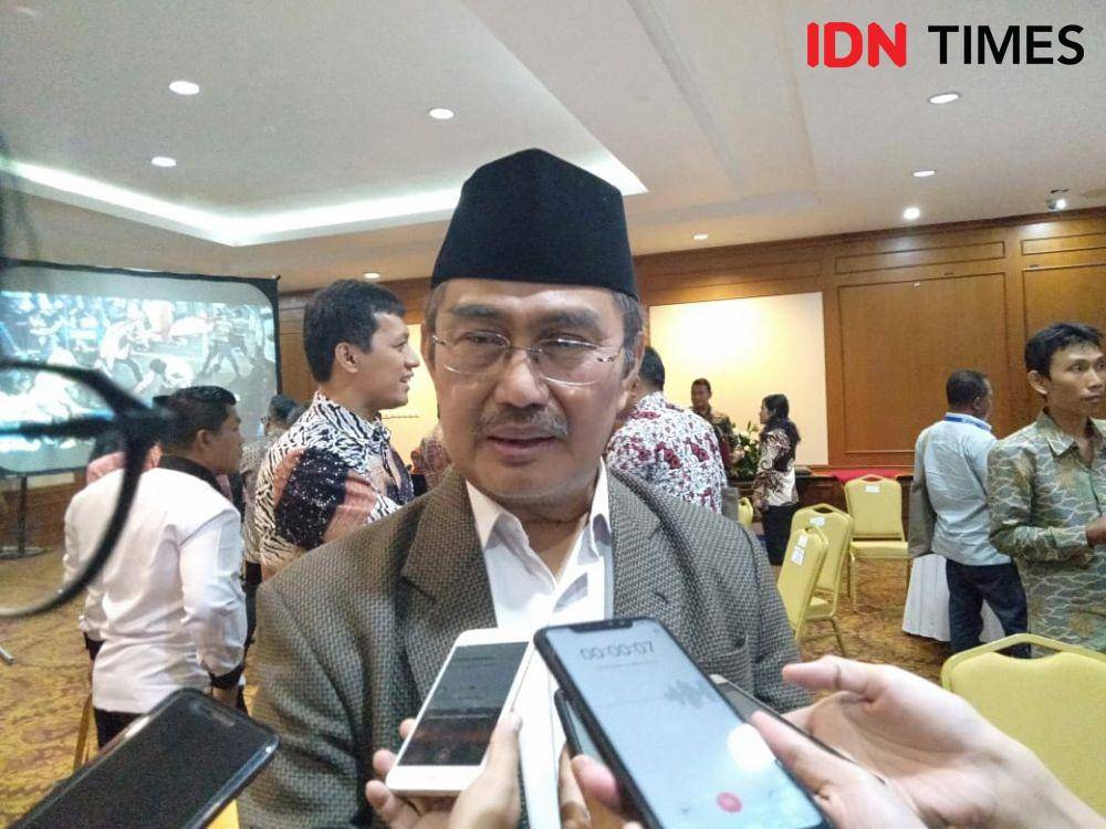 Mantan Ketua Mahkamah Konstitusi Prof Jimly Asshiddiqie dalam kegiatan Seminar dan Lokakarya Nasional Refleksi Implementasi Fungsi Mediasi di Indonesia di The Sultan Hotel Jakarta Kamis (12/12/2019) (IDN Times/Dini Suciatiningrum)