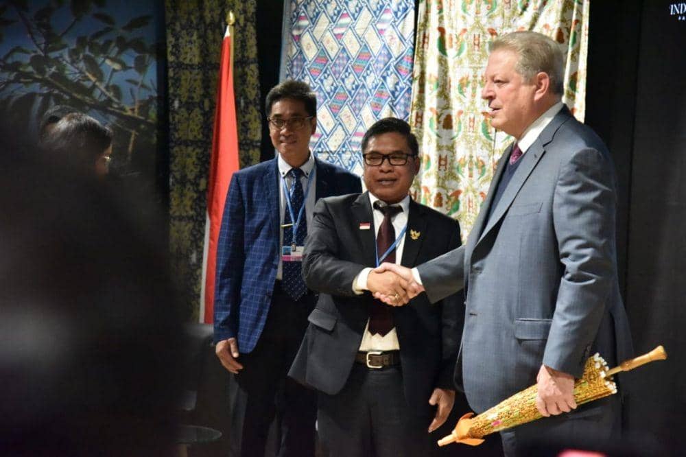 Foto: Pidato Al Gore di Paviliun Indonesia di COP 25, Madrid, 11 Desember 2019/Istimewa