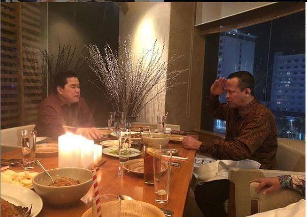 Menteri BUMN ERick Thohir bersama Menteri Kelauatan Edhy Prabowo-Instagram/Miftah.Sabri
