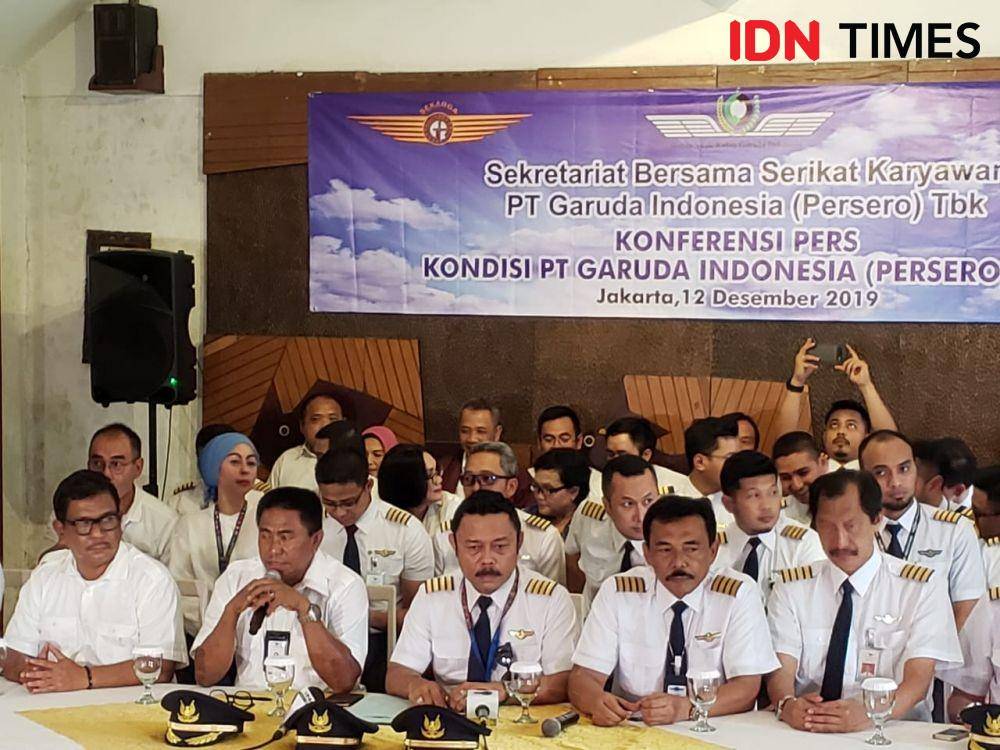 Konferensi pers Sekber Garuda Indonesia (IDN Times/Hana Adi Perdana)