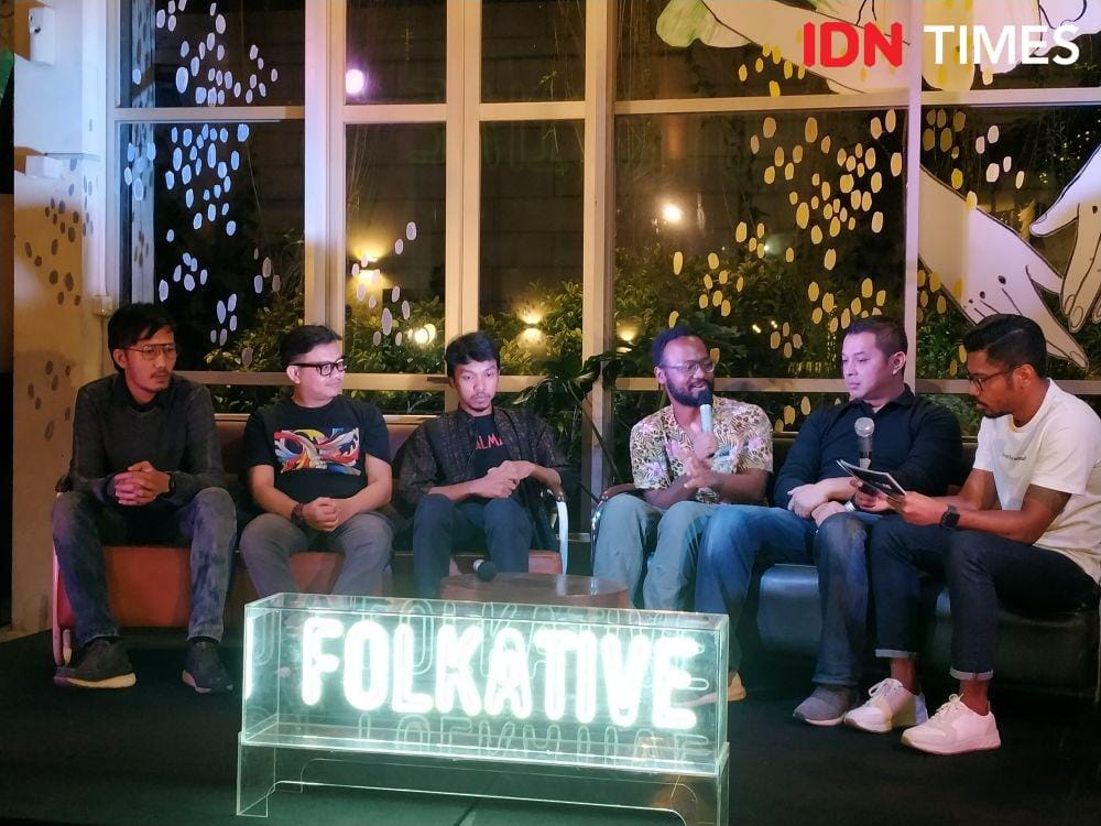 (ki-ka) Motion Beast; Maika Collective; Kamga; Rubi Roesli dalam talk show Wave of Tomorrow di Jakarta. 13 Desember 2019. IDN Times/Nadia Umara