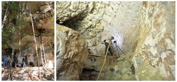 Lokasi penemuan lukisan gua tertua di kawasan karst Maros-Pangkep. Arkenas Kemendikbud